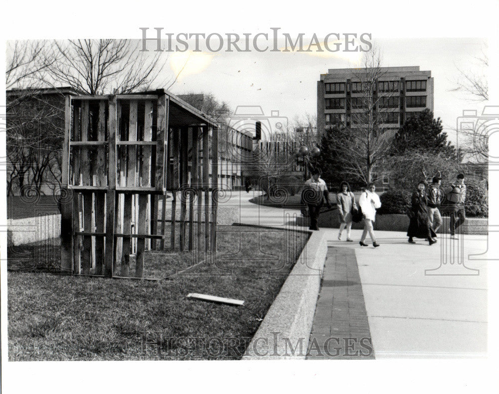 1990 Press Photo Black students Wayne state university - Historic Images