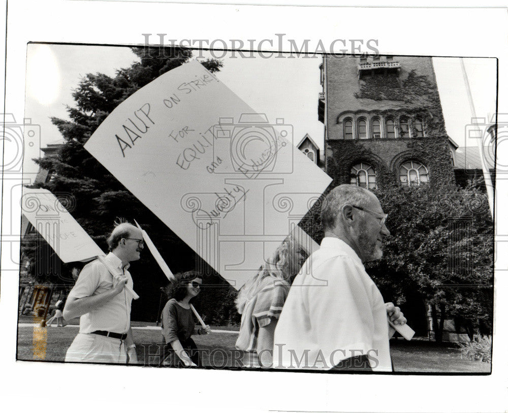 1990 Press Photo WSU Wayne State University Strike - Historic Images