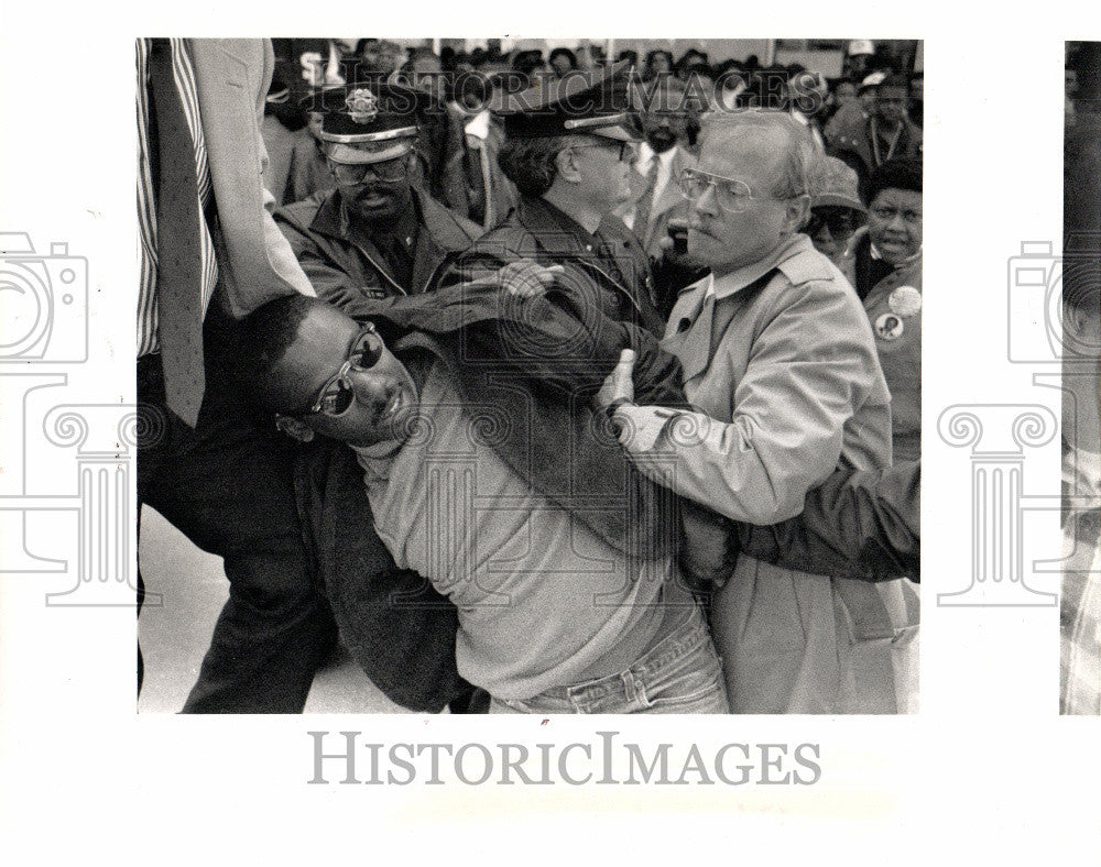 1989 Press Photo Black Protest Wayne State University - Historic Images