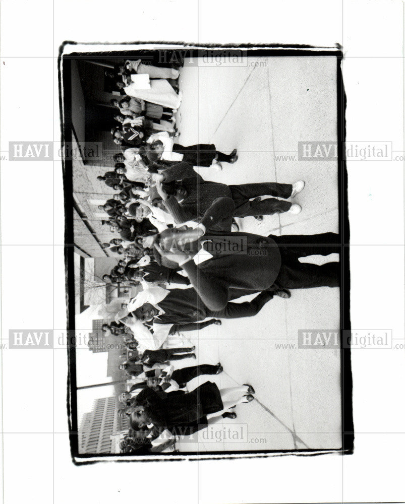 1989 Press Photo Wayne State University protest - Historic Images