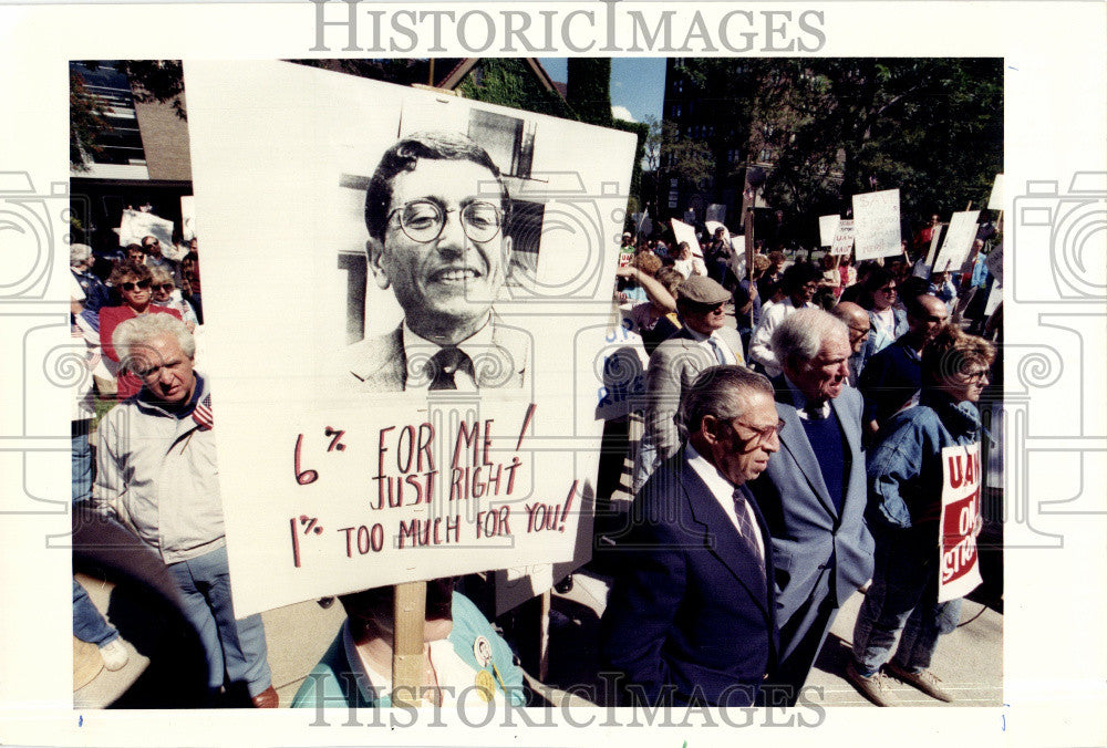 1988 Press Photo Wayne State University Protest - Historic Images