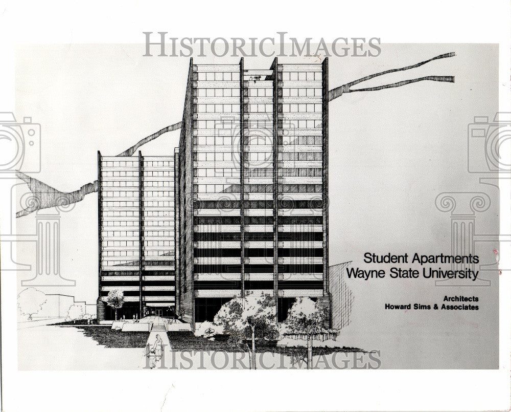 1971 Press Photo WSU 250 student apartment building - Historic Images