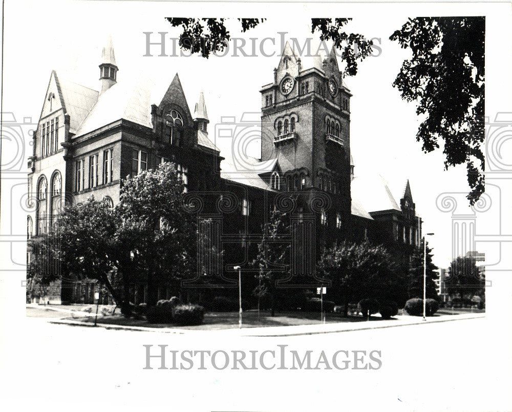 1987 Press Photo Old Main Wayne State Univ Building - Historic Images