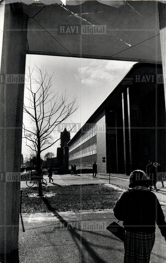 1956 Press Photo Wayne State University Building - Historic Images