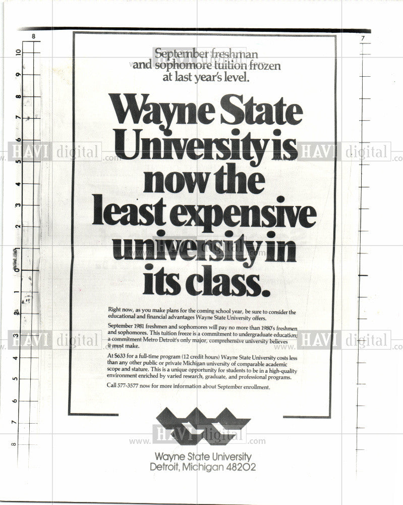 1981 Press Photo Wayne State University - Historic Images