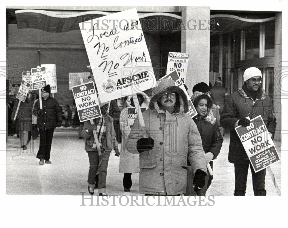 1979 Press Photo AFSCME picket City-County building - Historic Images