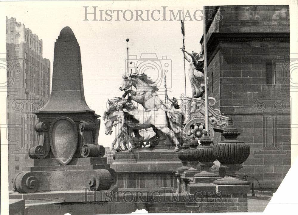 1948 Press Photo Wayne Couunty Building Detroit 1948 - Historic Images