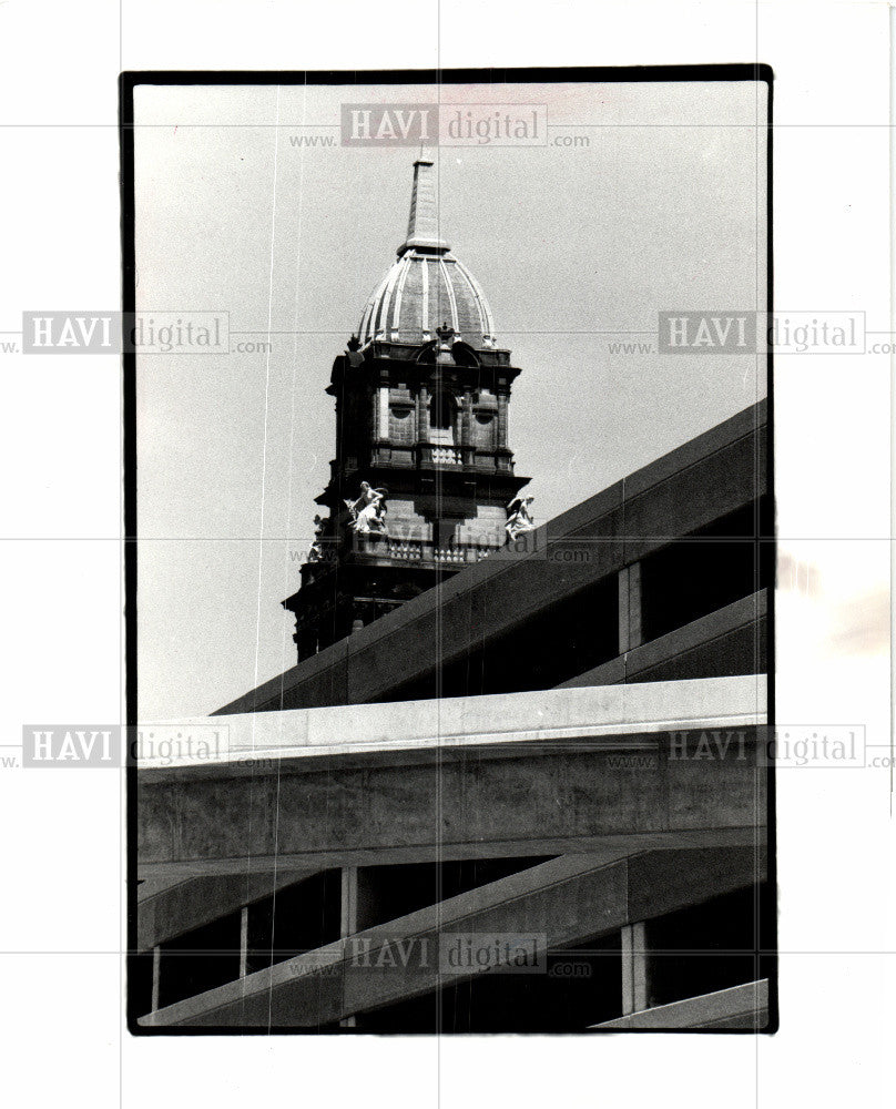 1985 Press Photo WAYNE COUNTY BUILDING old city hall - Historic Images