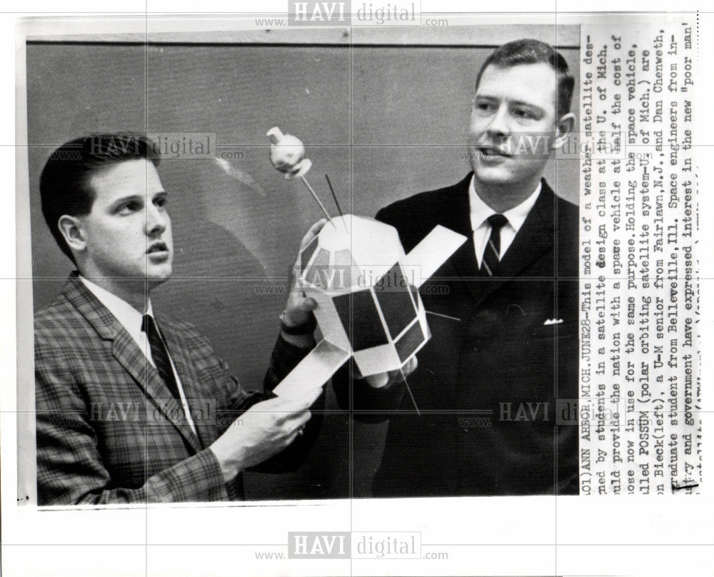 1965 Press Photo Weather satellite designed by students - Historic Images