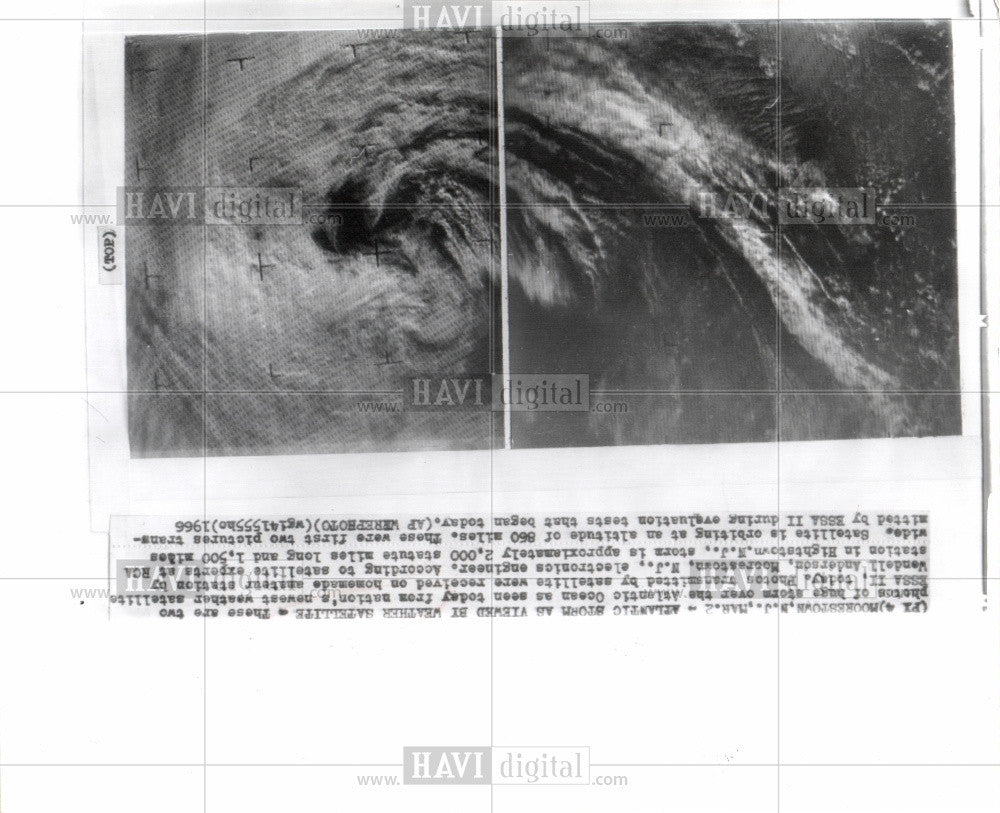 1966 Press Photo HUGE STORM OVER THE ATLANTIC OCEAN - Historic Images