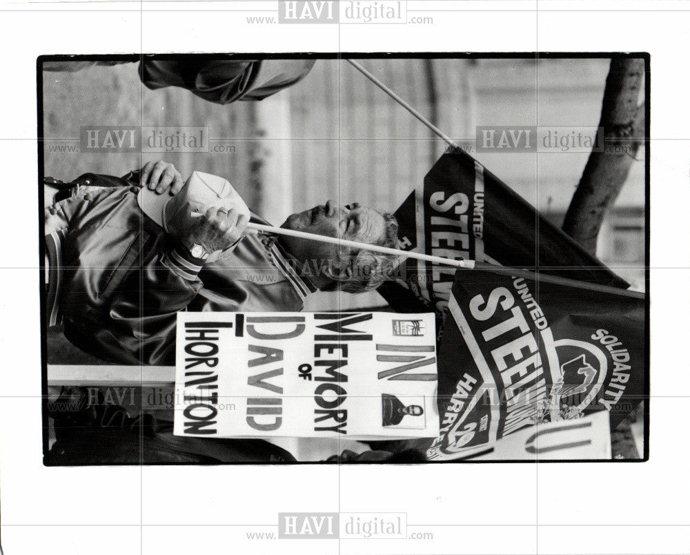 1991 Press Photo Workers Memorial Day Capitol rally - Historic Images