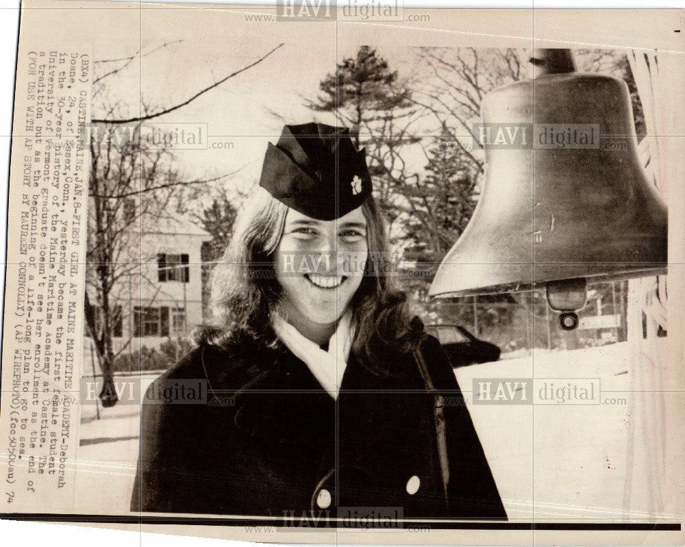 1974 Press Photo Deborah Doane, Maine Maritime Academy - Historic Images