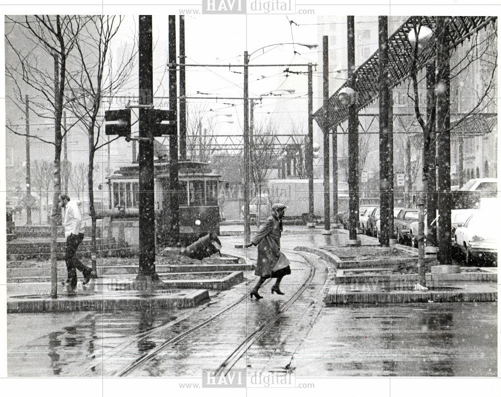 1979 Press Photo Winter Scene Washington Blvd - Historic Images