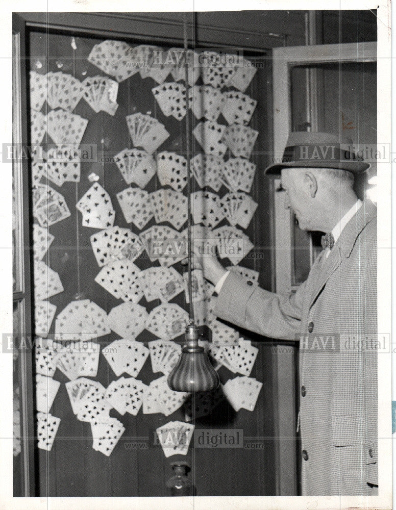 1959 Press Photo historic hands, poker, T. Davis - Historic Images