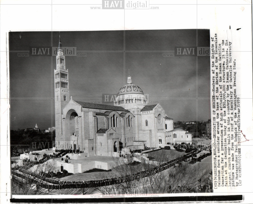 1959 Press Photo Shrine  Church Building Columbus - Historic Images