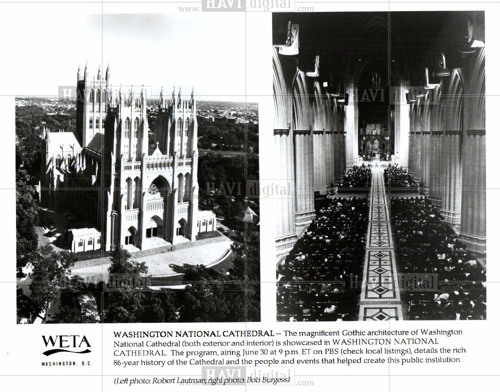 Washington National Cathedral Black and White Photo in 