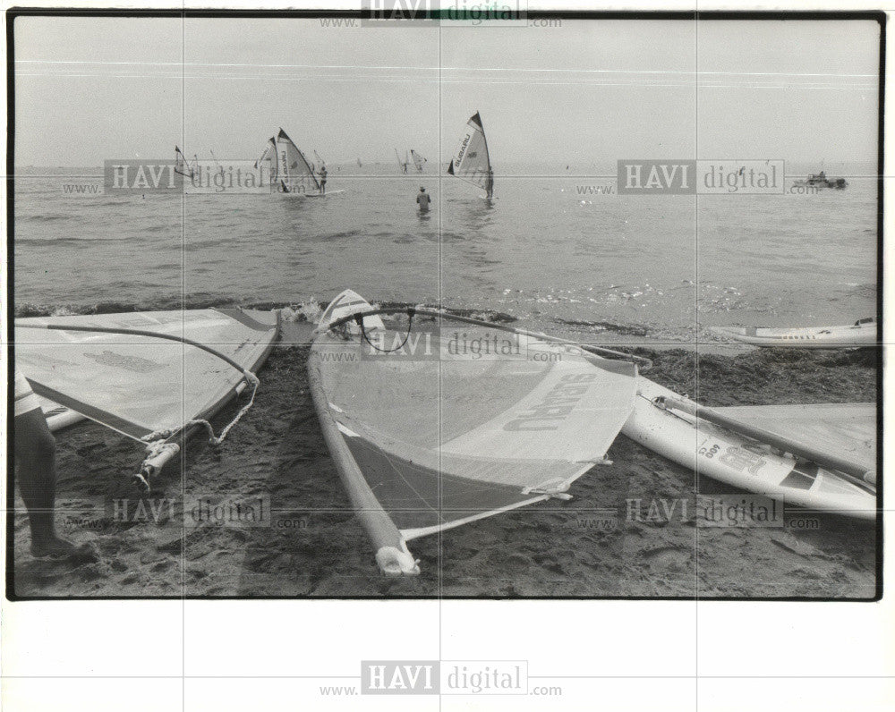 1985 Press Photo Metro Beach National Wind Surfers Tour - Historic Images