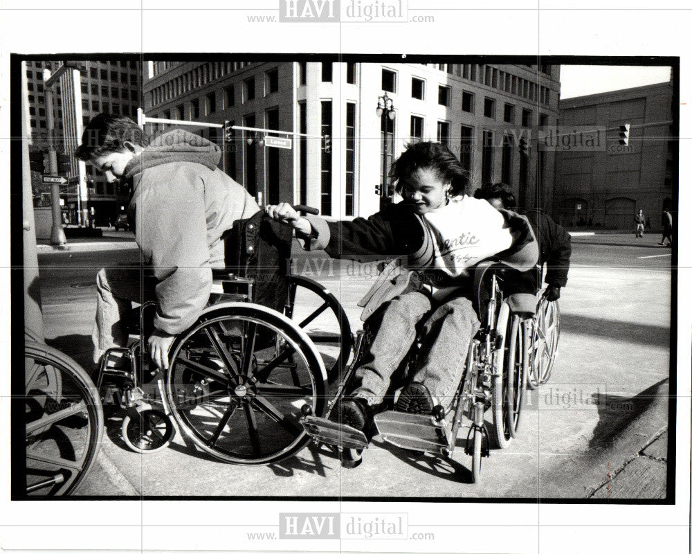 1993 Press Photo Diversity training wheel chairs school - Historic Images