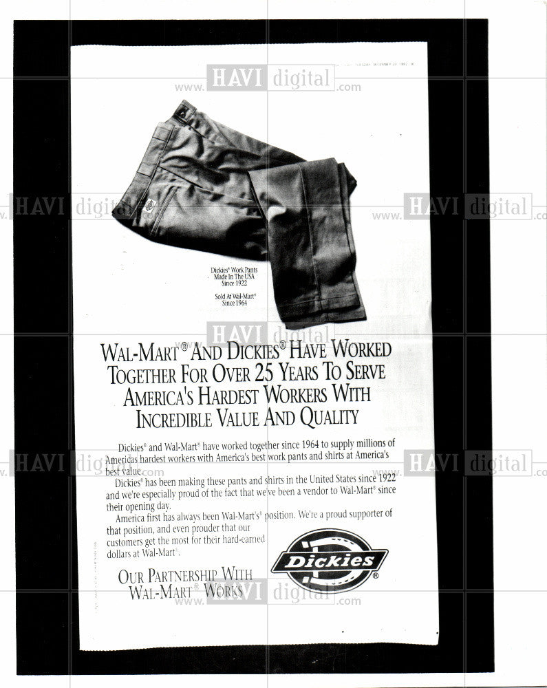 1992 Press Photo Walt-MArt And Dickies - Historic Images