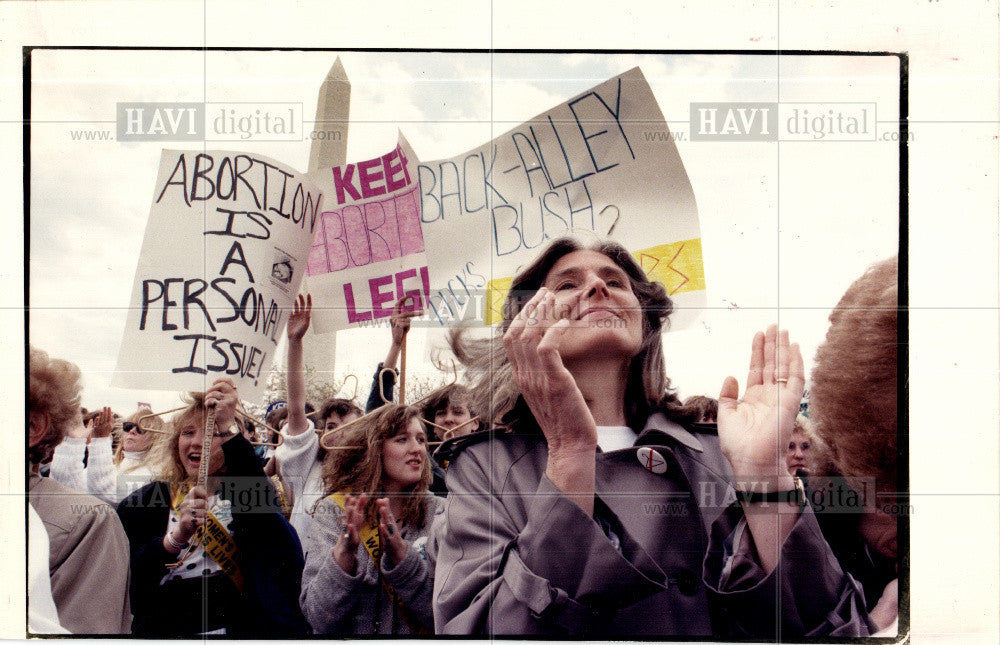 1989 Press Photo ABORTION DEMONSTRATION &amp; PROTEST - Historic Images