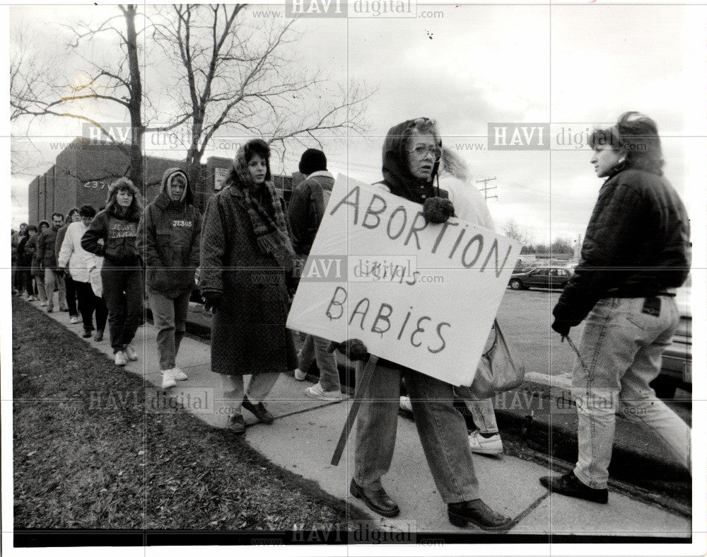 1991 Press Photo ABORTION DEMONSTRATION &amp; PROTEST - Historic Images