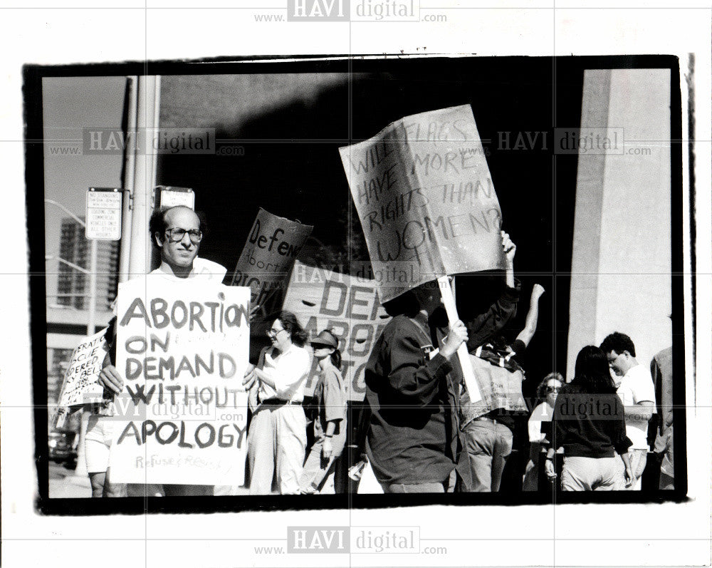 1990 Press Photo pro-choice abortion demonstrators - Historic Images