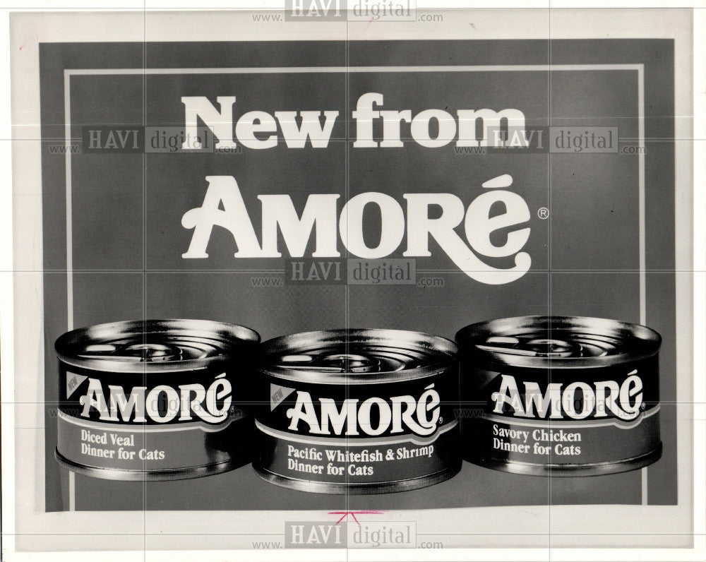 1987 Press Photo Pet foods Gourmet tastes amore - Historic Images