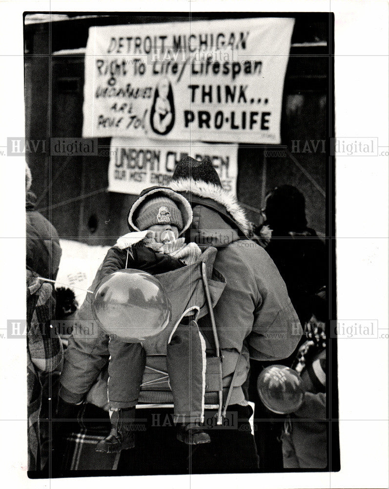 1984 Press Photo Abortion Demonstration Protest Itria - Historic Images