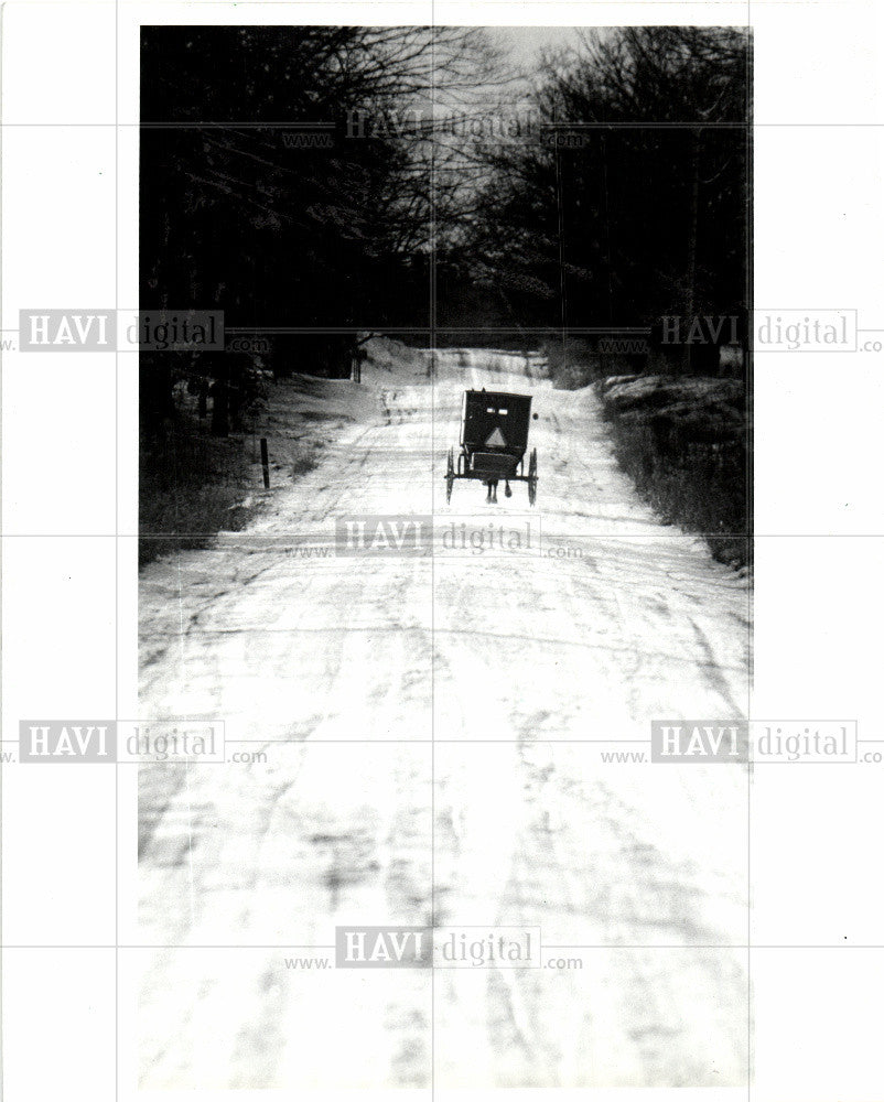 1986 Press Photo amish, horse, buggy, M-66. centerville - Historic Images