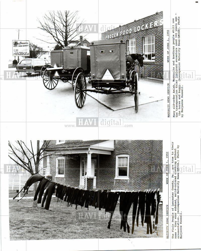 1992 Press Photo Amish people - Historic Images