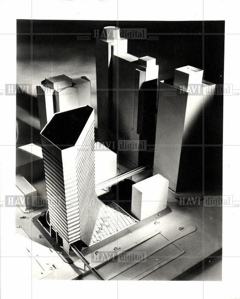 1981 Press Photo Proposed Americanada Center Buhl bldg - Historic Images