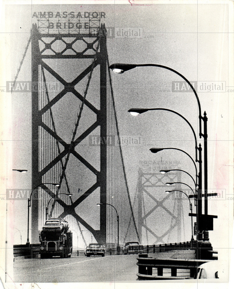 1973 Press Photo Ambassador Bridge - Historic Images