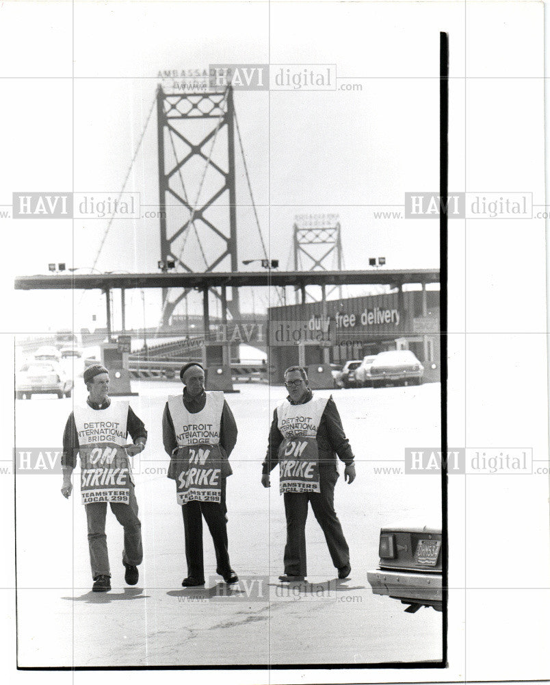 1978 Press Photo Ambassador Bridge Teamsters - Historic Images