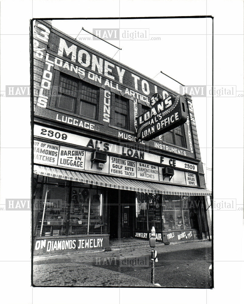 1982 Press Photo Al&#39;s Loans Office - Historic Images