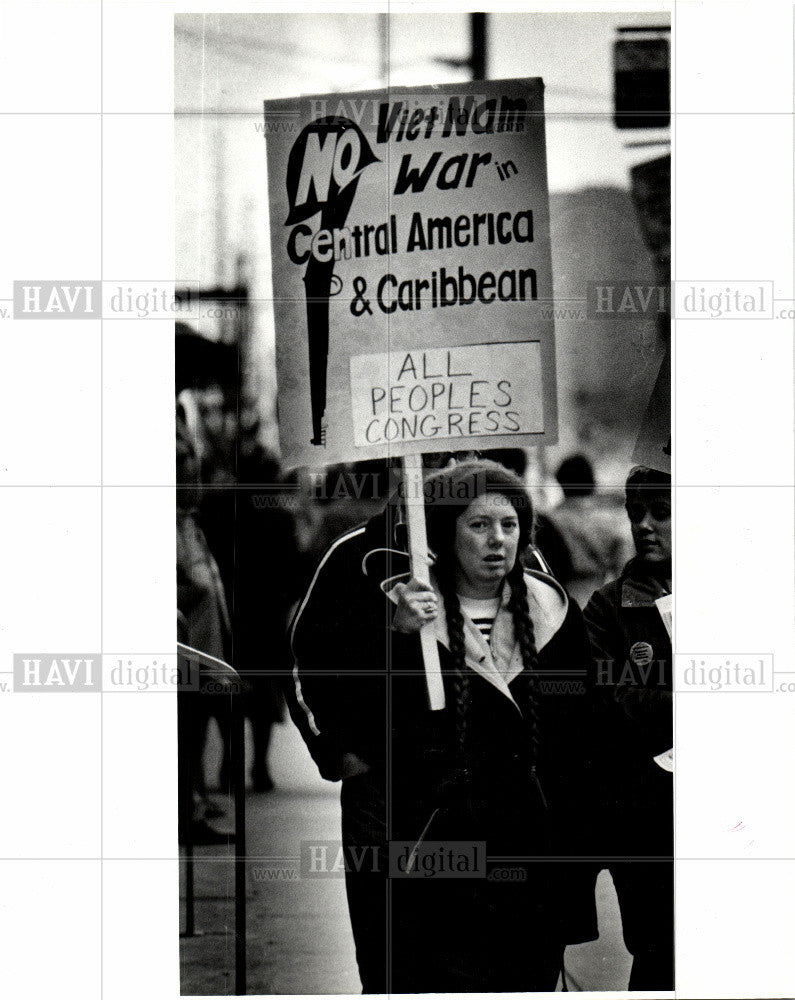 1984 Press Photo protest nicaraguan ports - Historic Images