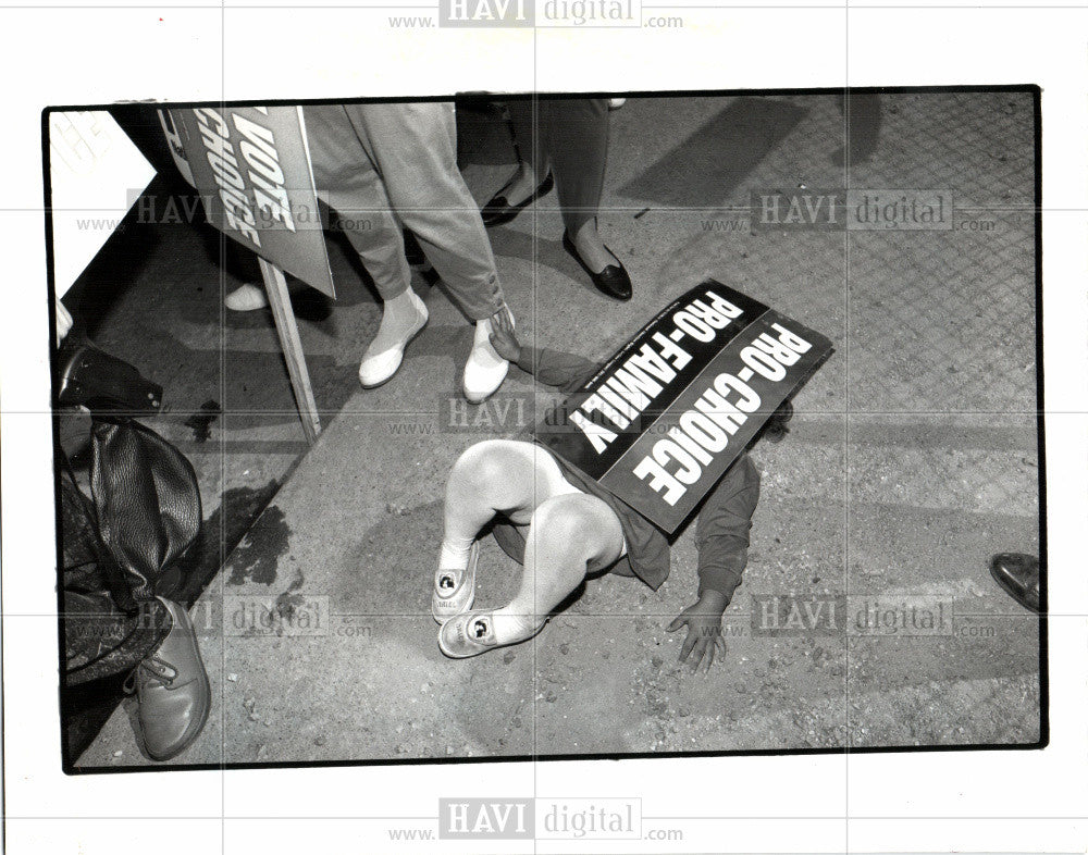 1992 Press Photo Kate Rosen, pro-choice, cetroit, rally - Historic Images