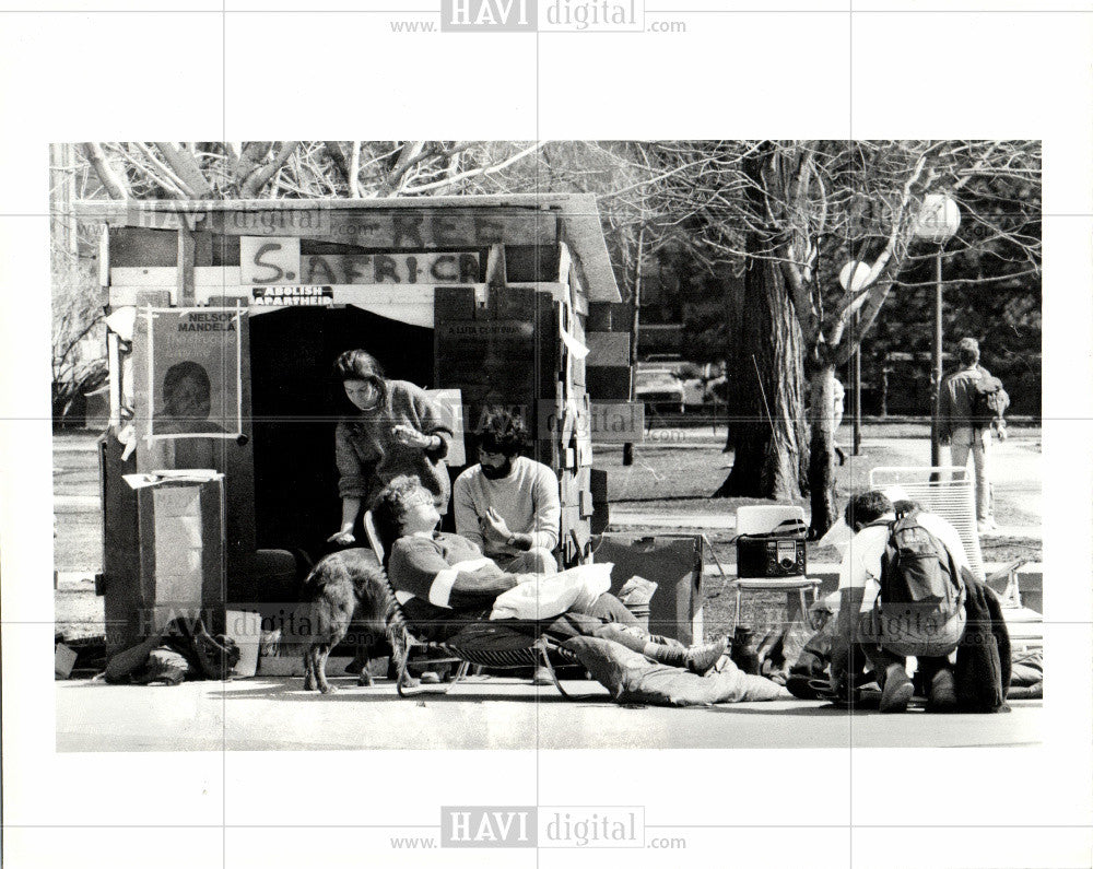 1986 Press Photo Demonstration and Protest U.S - Historic Images