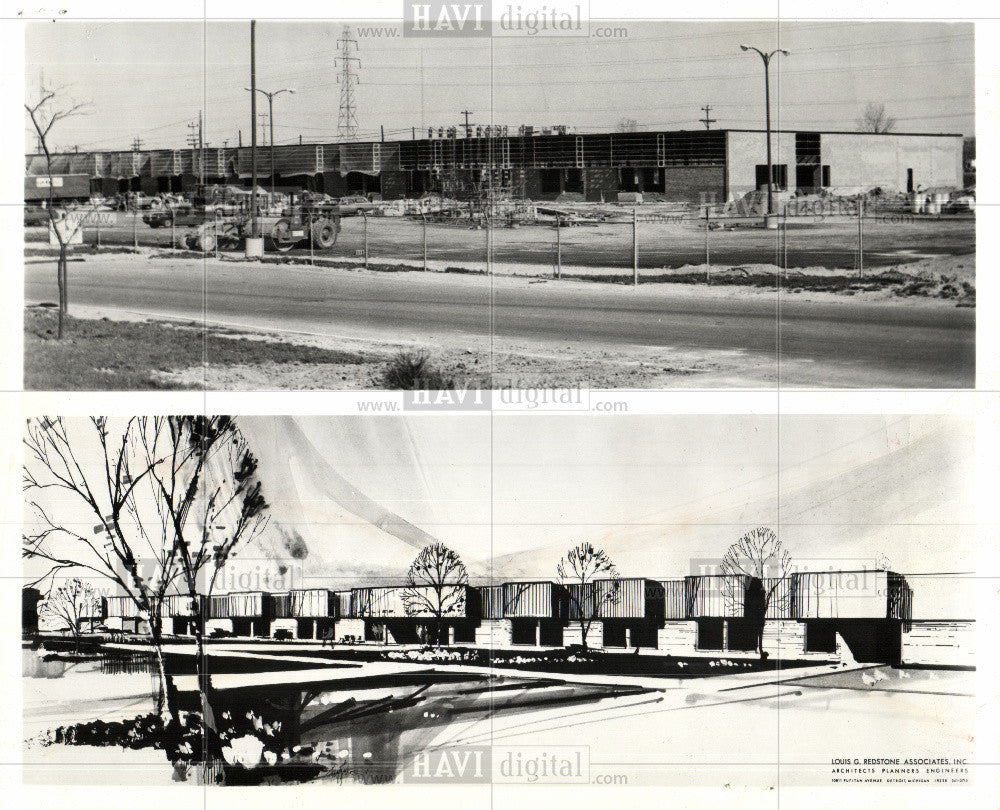 1974 Press Photo Allied Supermarkets Livonia complex - Historic Images