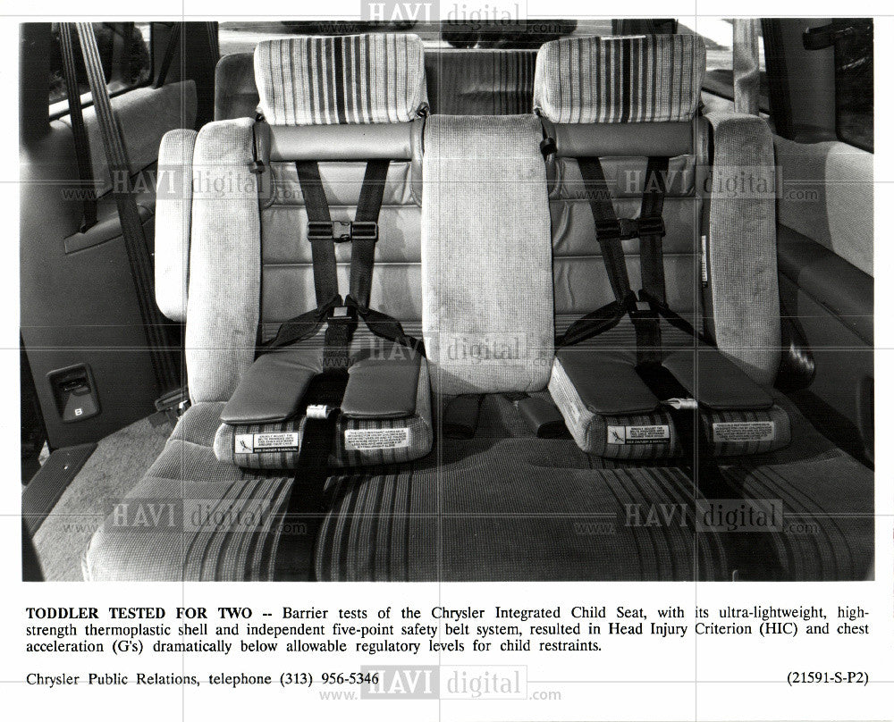 1991 Press Photo child safety seat - Historic Images