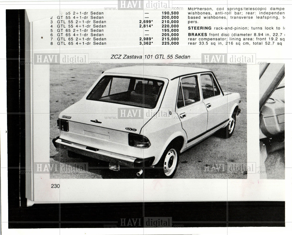 1984 Press Photo ZCZ ZASTAVA 101 GTL 55 SEDAN - Historic Images
