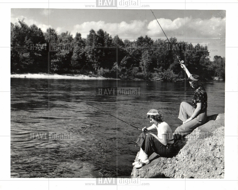 Press Photo Au Sable River Michigan Fishing Nature - Historic Images
