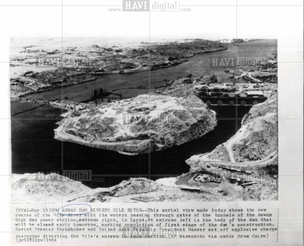 1965 Press Photo Aswan Dam - Historic Images