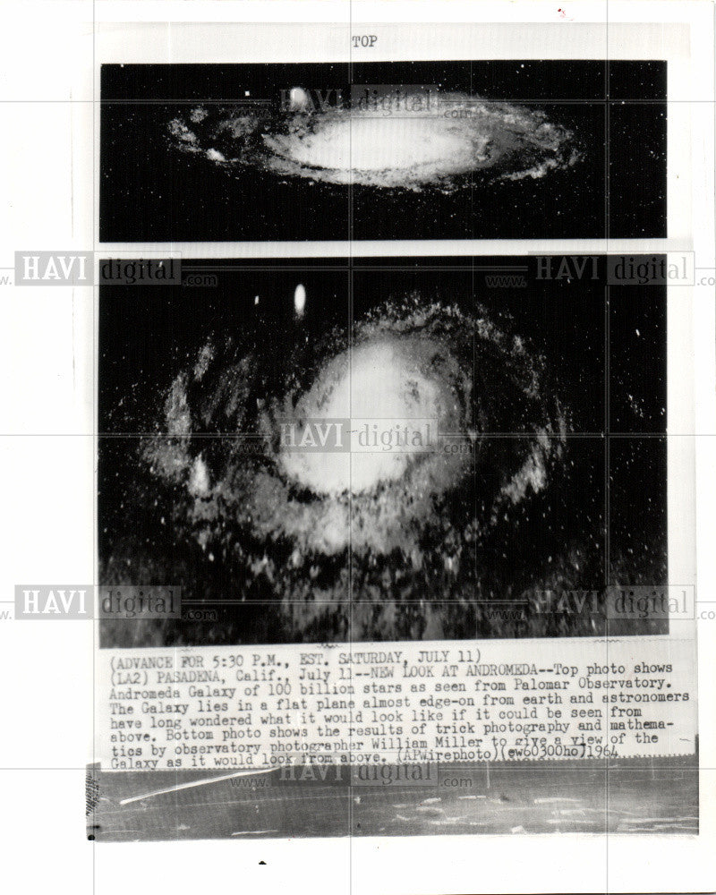 1964 Press Photo Andromeda Galaxy photo from above - Historic Images