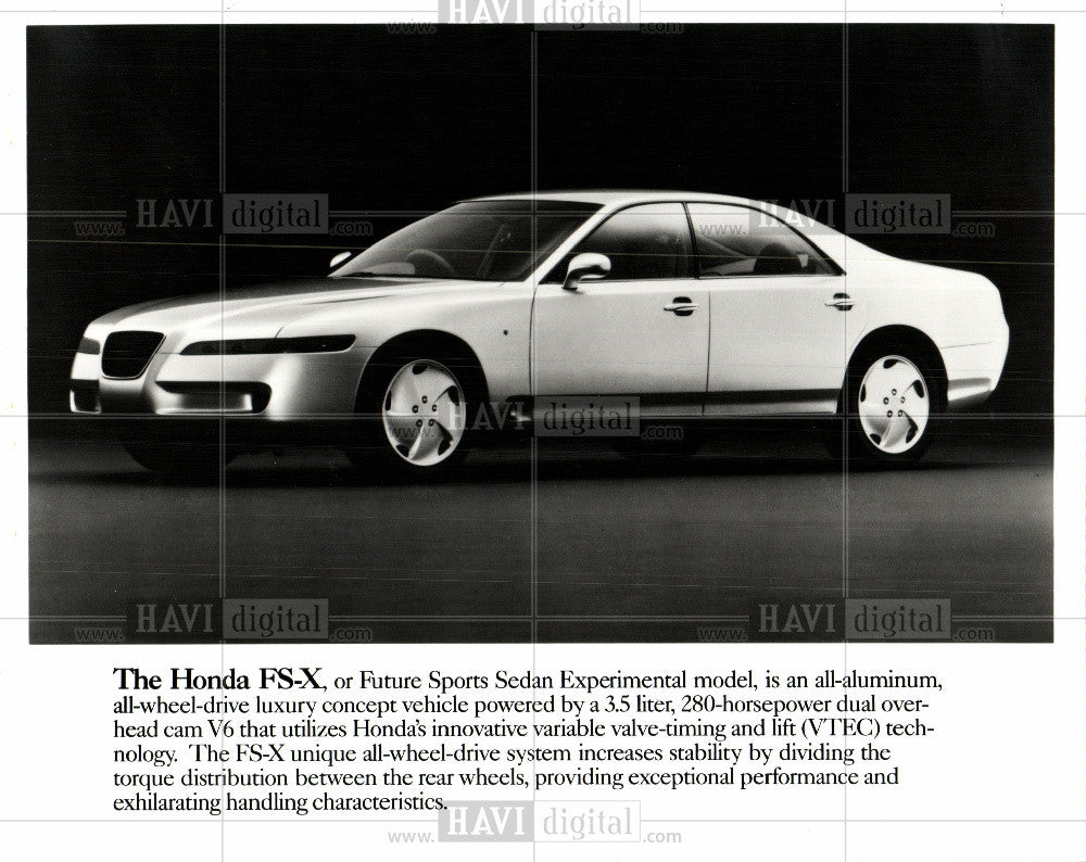 1992 Press Photo Honda FS-X Future Sports Sedan - Historic Images