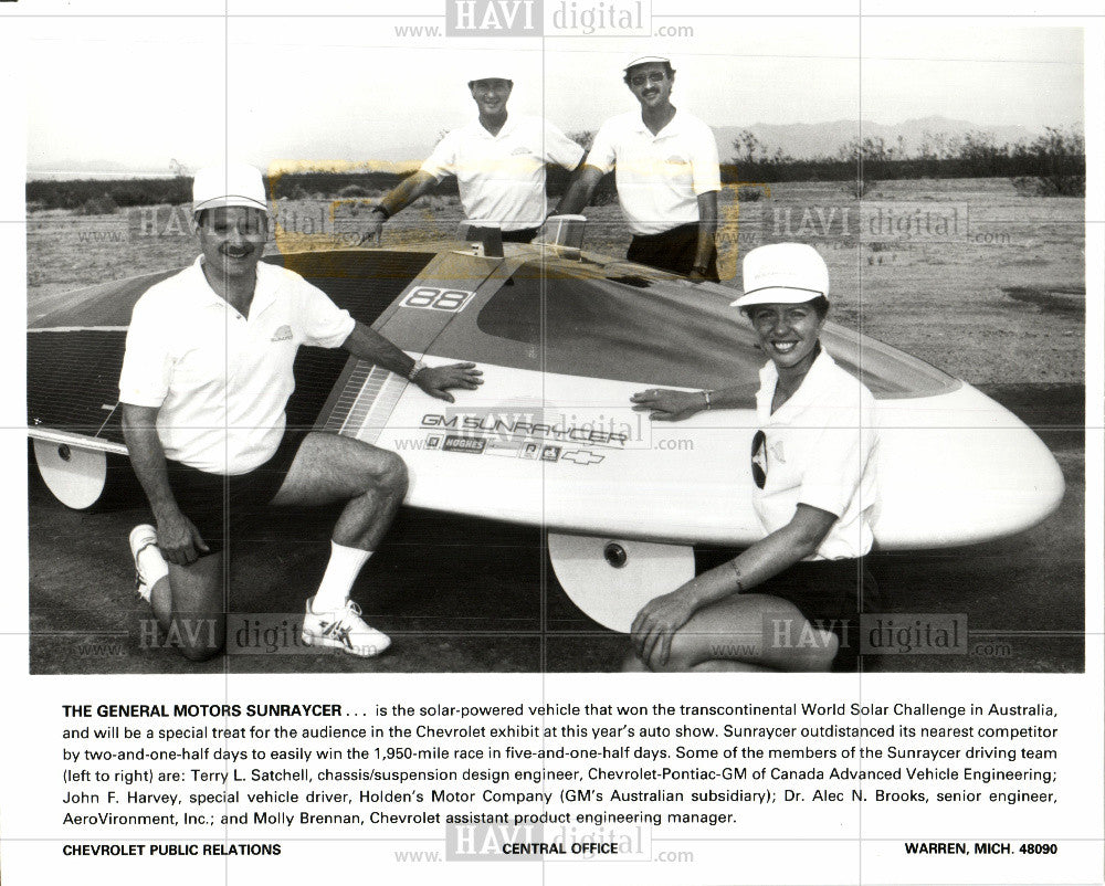 Press Photo General Motors Sunraycer - Historic Images