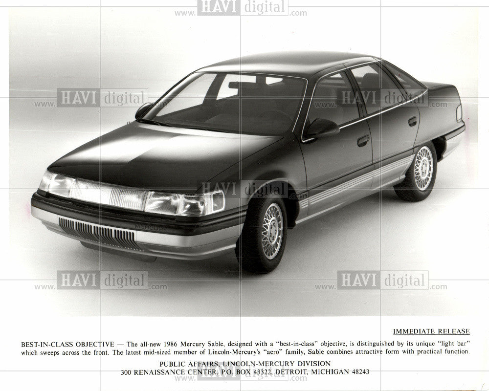 1985 Press Photo 1986 Mercury Sable, Ford - Historic Images