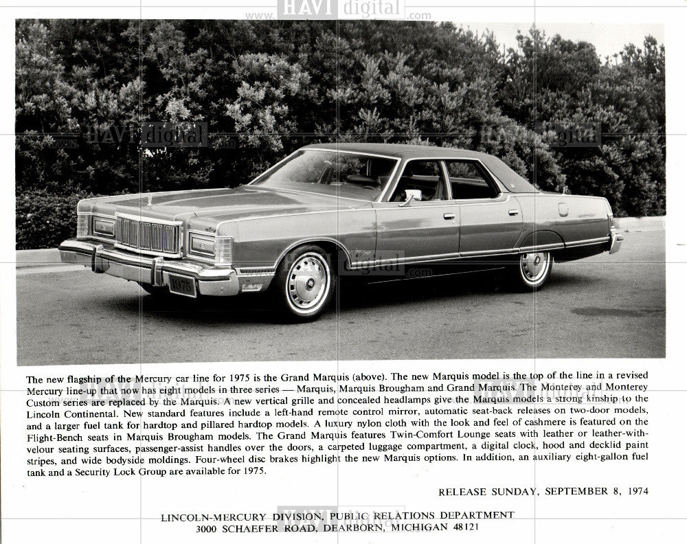 1974 Press Photo Mercury Grand Marquis - Historic Images