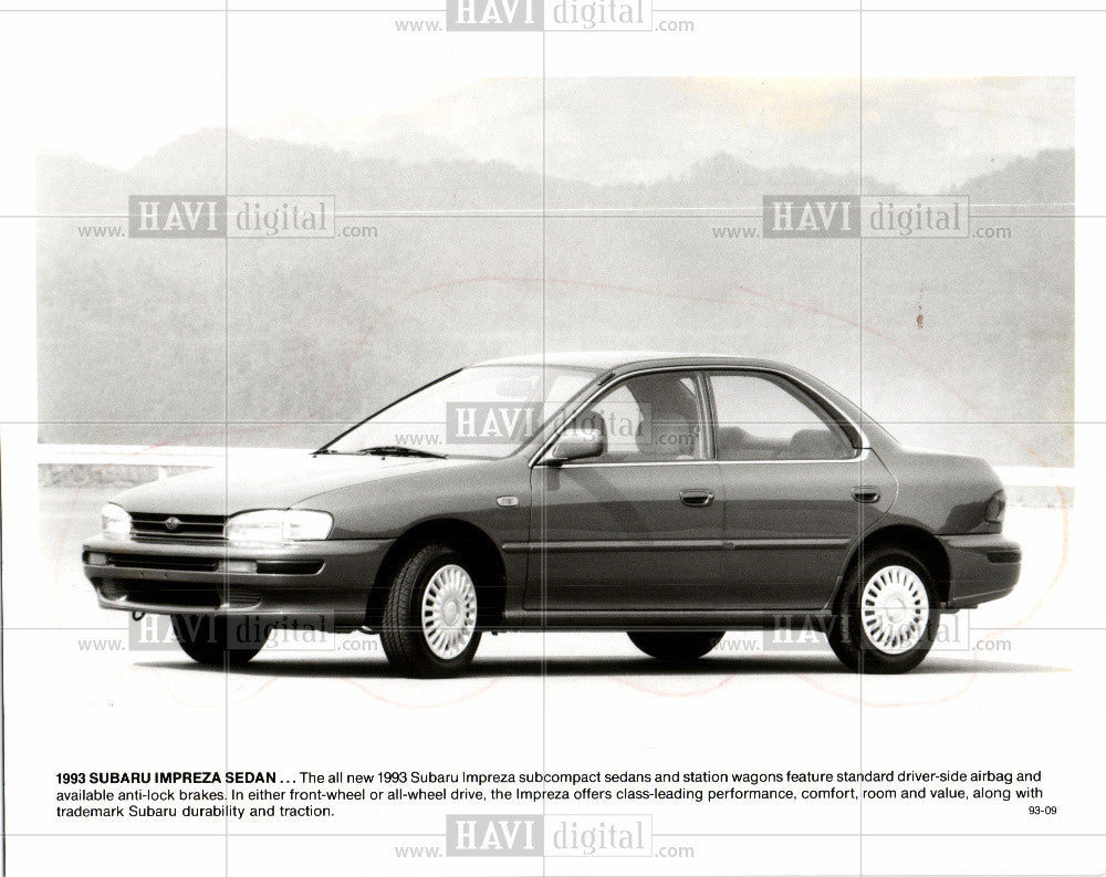 1993 Press Photo 1993, Subaru, Impreza, Sedan, 1990s - Historic Images