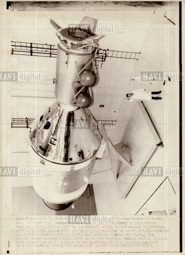 1973 Press Photo Soyuz spacecraft - Historic Images