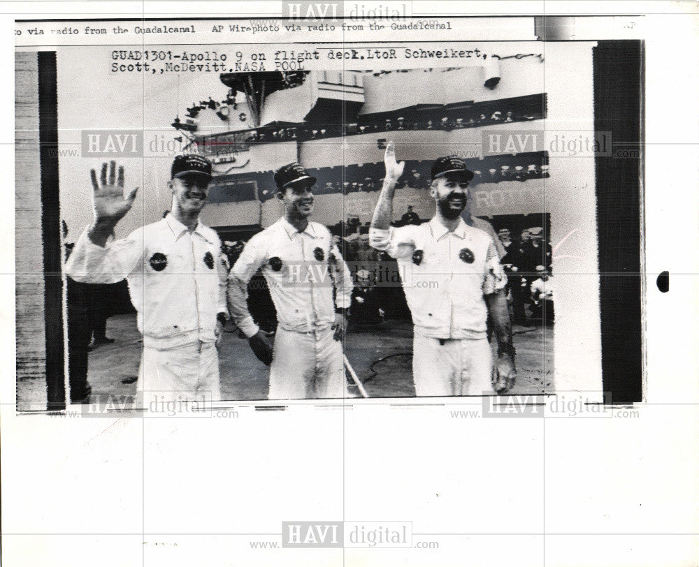 1969 Press Photo Apollo 9, Schweikert, McDevitt, NASA - Historic Images